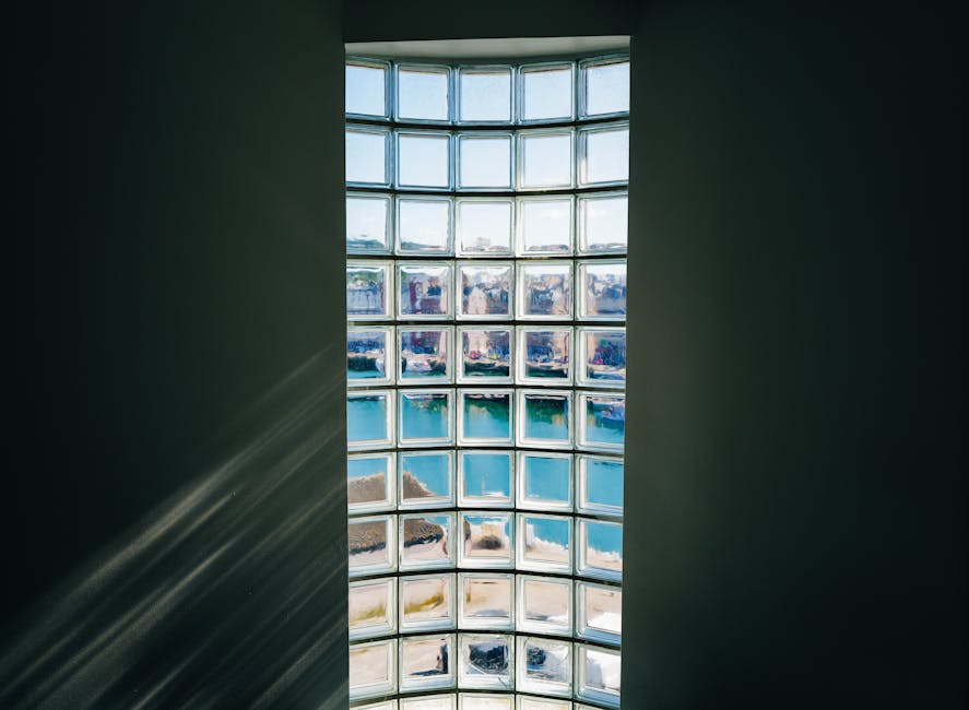 Sunlight streaming through clear glass window